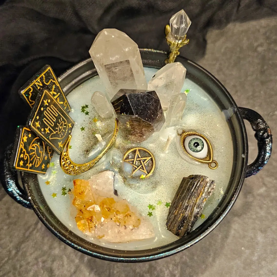 Deluxe Cauldron Candle - Golden Tarot Fundamental Magick