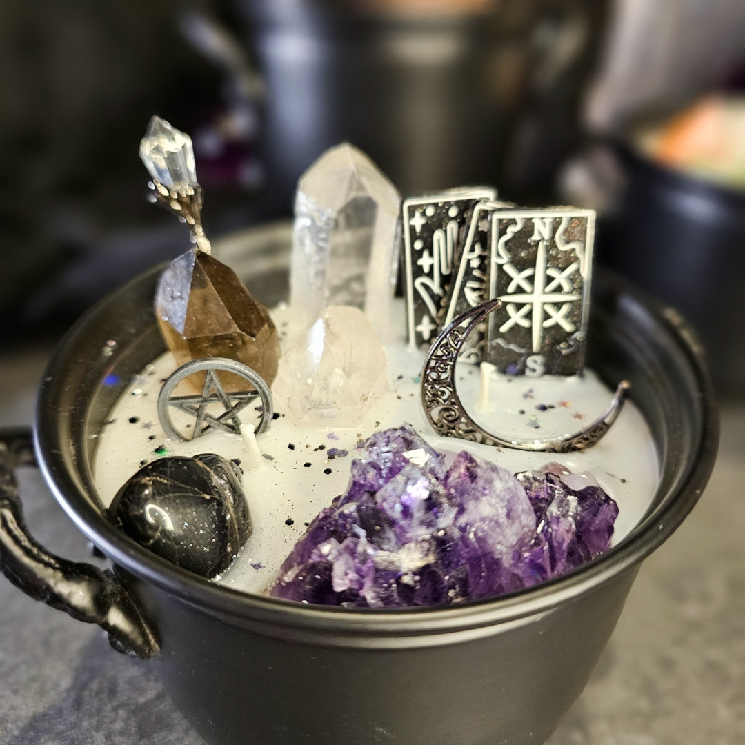 Gunmetal Moon - Deluxe Cauldron Candle