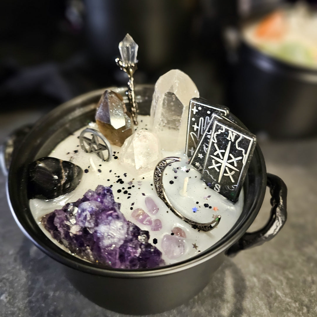 Gunmetal Moon - Deluxe Cauldron Candle