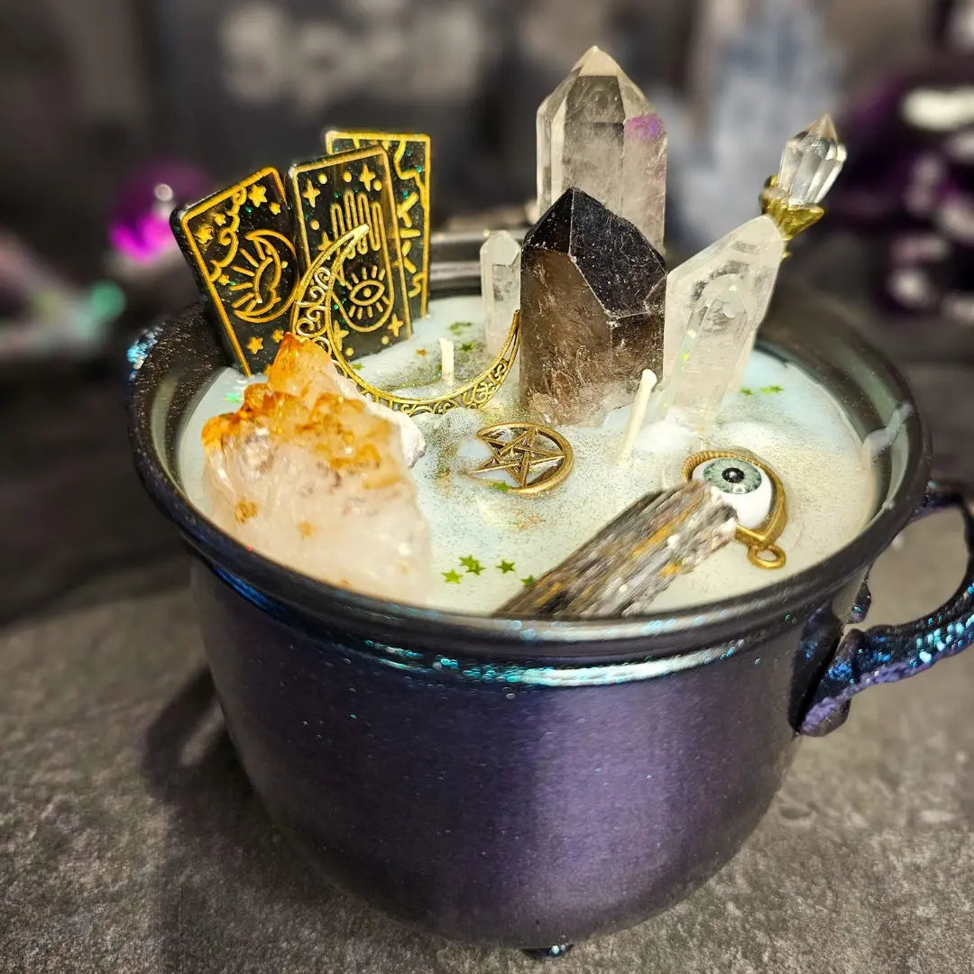 Deluxe Cauldron Candle - Golden Tarot Fundamental Magick