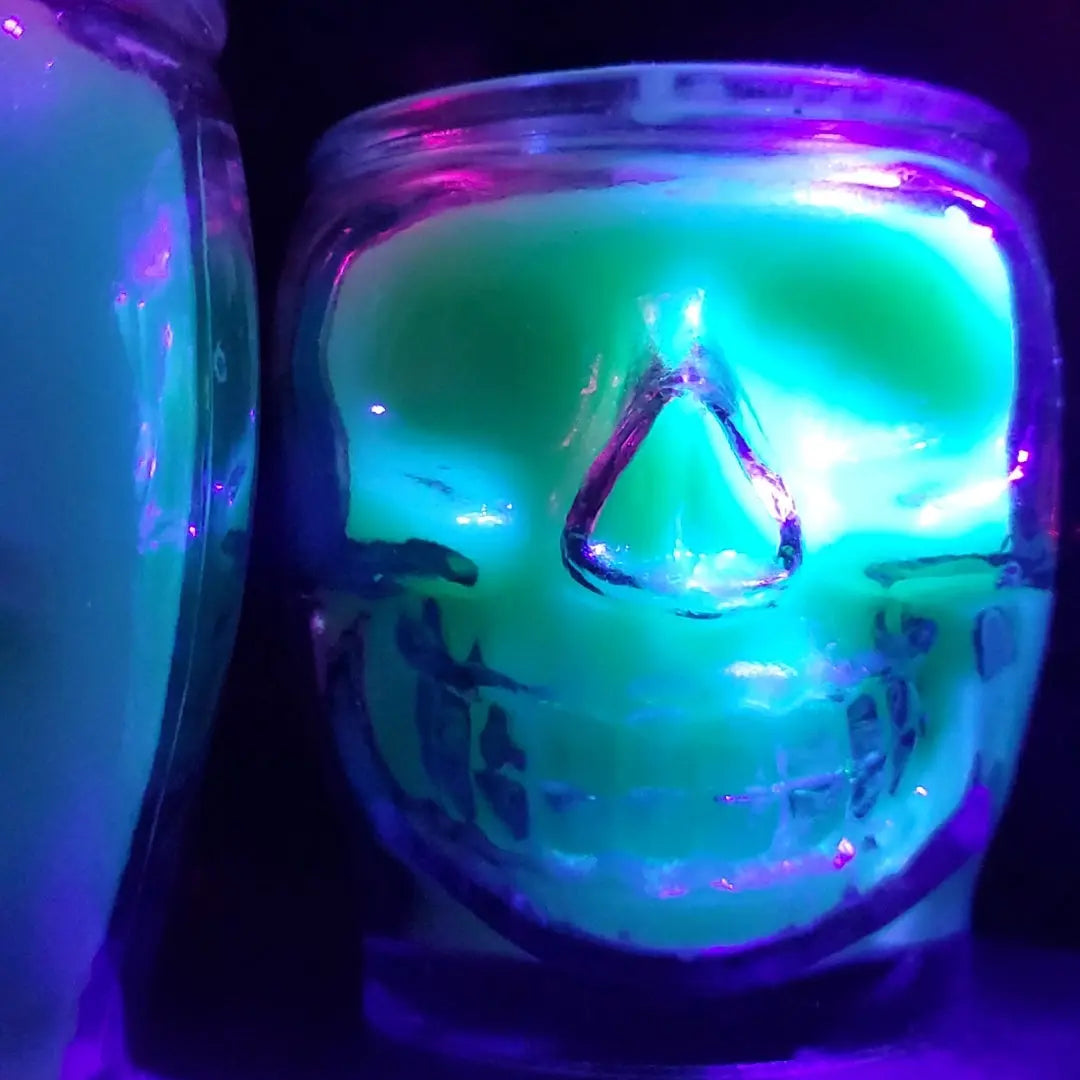 Uranium Glass Skull Candle Fundamental Magick